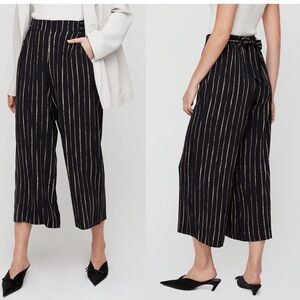 Aritzia Wilfred striped tie front pants (cropped)